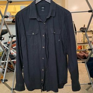 Dark Gray Vans Button Up Long Sleeve Shirt